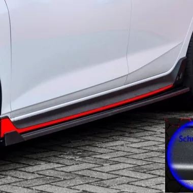 COPPIA SOTTOMINIGONNE CON ALETTE ANTERIORI PER HYUNDAI I20 N NERO OPACO INGO NOAK TUNING