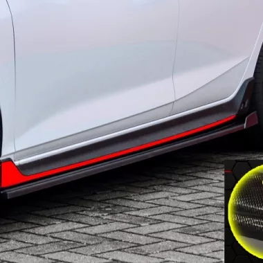 COPPIA SOTTOMINIGONNE CON ALETTE POSTERIORI PER HYUNDAI I20 N CARBON LOOK INGO NOAK TUNING