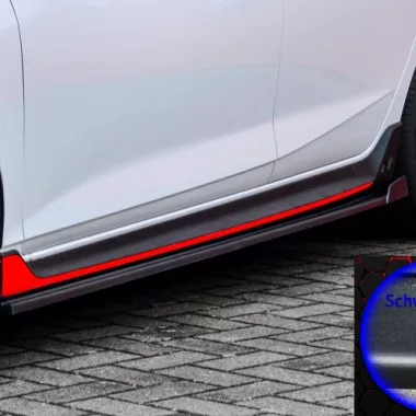 COPPIA SOTTOMINIGONNE CON ALETTE POSTERIORI PER HYUNDAI I20 N NERO OPACO INGO NOAK TUNING