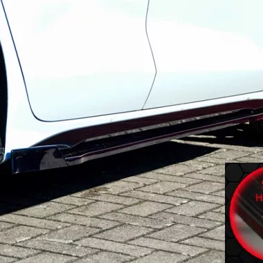 COPPIA SOTTOMINIGONNE CON ALETTE AUDI S3 / A3 8Y S-LINE SEDAN NERO LUCIDO INGO NOAK TUNING