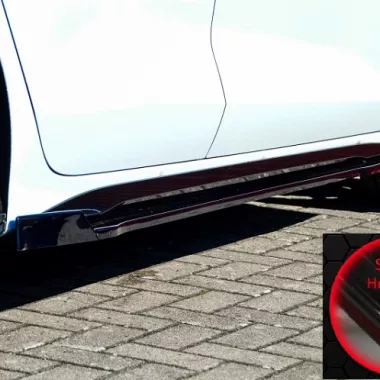 COPPIA SOTTOMINIGONNE CON ALETTA DIETRO AUDI S3 / A3 8Y S-LINE SEDAN NERO LUCIDO INGO NOAK TUNING