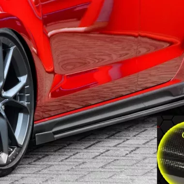 COPPIA SOTTOMINIGONNE CON ALETTA DAVANTI PER HYUNDAI I30N MK3 HATCHBACK / FASTBACK FACELIFT CARBON LOOK INGO NOAK TUNING