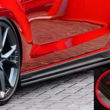 COPPIA SOTTOMINIGONNE PER HYUNDAI I30N MK3 HATCHBACK / FASTBACK FACELIFT NERO LUCIDO INGO NOAK TUNING