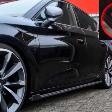 COPPIA SOTTOMINIGONNE CUP CON ALETTE ANTERIORI PER SEAT LEON MK4 (KL) NERO LUCIDO INGO NOAK TUNING