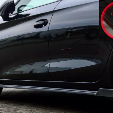 COPPIA SOTTOMINIGONNE CUP CON ALETTE POSTERIORI PER SEAT LEON MK4 (KL) NERO LUCIDO INGO NOAK TUNING