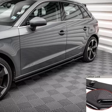 COPPIA SOTTOMINIGONNE MAXTON DESIGN CARBON LOOK PER AUDI A3 8V SPORTBACK PRE RESTYLING NO S-LINE