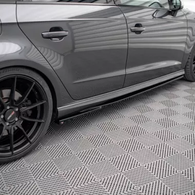 COPPIA SOTTOMINIGONNE MAXTON DESIGN NERE LUCIDE PER AUDI S3 8V SPORTBACK RESTYLING