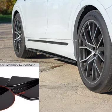 COPPIA SOTTOMINIGONNE MAXTON DESIGN NERE LUCIDE PER AUDI Q8 MK1 (4M) CON S-LINE