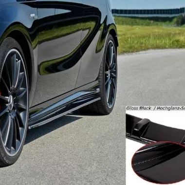 COPPIA SOTTOMINIGONNE MAXTON DESIGN NERE LUCIDE PER MERCEDES CLASSE A W176 AMG FACELIFT