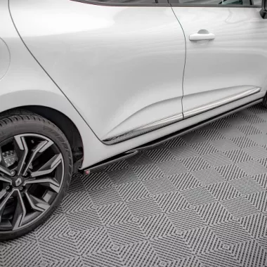 COPPIA SOTTOMINIGONNE MAXTON DESIGN NERE LUCIDE PER RENAULT CLIO MK5 PRE-RESTYLING STANDARD