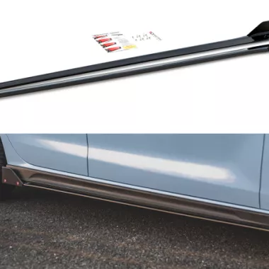 COPPIA SOTTOMINIGONNE V.5 + FLAPS MAXTON DESIGN NERE LUCIDE PER HYUNDAI I30 N (MK3) PRE-RESTYLING / RESTYLING FASTBACK E HATCHBACK