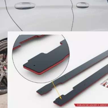 COPPIA SOTTOMINIGONNE RACING MAXTON DESIGN PER FORD FIESTA MK8 ST/ST-LINE (BORDO ROSSO)