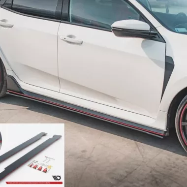 COPPIA SOTTOMINIGONNE RACING DURABILITY V.2 MAXTON DESIGN PER HONDA CIVIC X MK10 TYPE R (BORDO ROSSO)