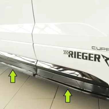 COPPIA SOTTOMINIGONNE NERO LUCIDO PER CUPRA ATECA PRE RESTYLING &amp; RESTYLING RIEGER TUNING