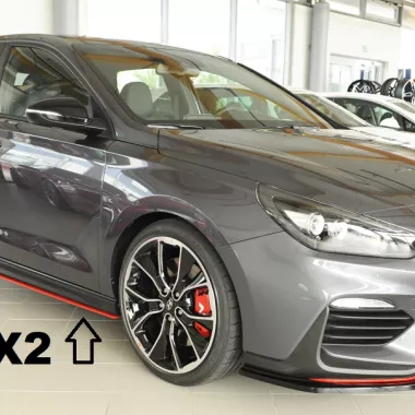 COPPIA SOTTOMINIGONNE NERO OPACO PER HYUNDAI I30N MK3 HATCHBACK/FASTBACK PRE-RESTYLING/RESTYLING RIEGER TUNING