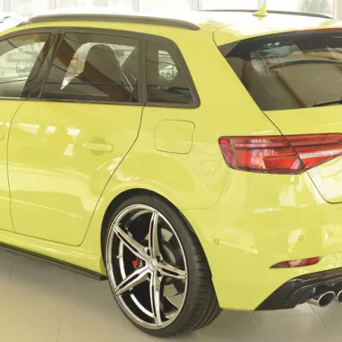 COPPIA SOTTOMINIGONNE NERO OPACO PER AUDI A3 8V 3/5 PORTE CON S-LINE RIEGER TUNING