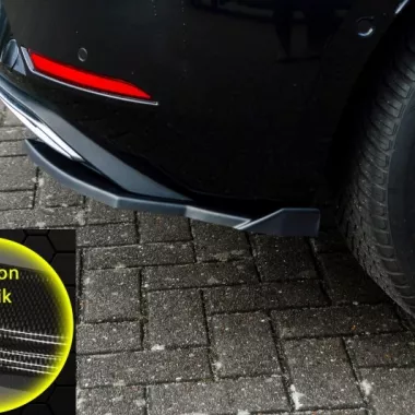 APPENDICI DIFFUSORE POSTERIORE SPORTIVO CON ALETTE SEAT LEON MK4 (KL) CARBON LOOK INGO NOAK TUNING