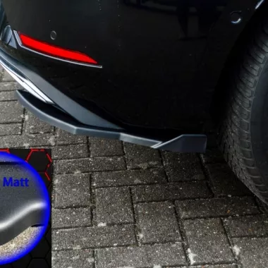 APPENDICI DIFFUSORE POSTERIORE SPORTIVO CON ALETTE SEAT LEON MK4 (KL) NERE OPACHE INGO NOAK TUNING