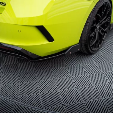 APPENDICI DIFFUSORE POSTERIORE SPORTIVO V.2 + FLAPS PER SKODA OCTAVIA RS MK4 COMBI/LIFTBACK PRE RESTYLING/RESTYLING NERE LUCIDE MAXTON DESIGN