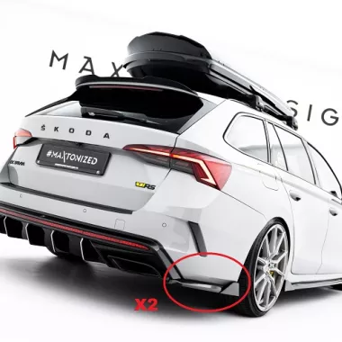 APPENDICI DIFFUSORE POSTERIORE SPORTIVO V.8 PER SKODA OCTAVIA RS MK4 COMBI/LIFTBACK PRE RESTYLING NERE LUCIDE MAXTON DESIGN