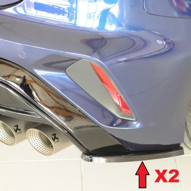 COPPIA APPENDICI DIFFUSORE POSTERIORE SPORTIVO NERO LUCIDO RIEGER TUNING PER AUDI A3 8Y S-LINE / S3 8Y RESTYLING SPORTBACK