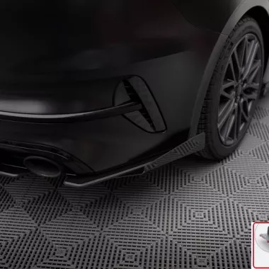 APPENDICI DIFFUSORE POSTERIORE SPORTIVO STREET PRO + FLAPS MAXTON DESIGN PER KIA PROCEED MK3 GT FACELIFT (BORDO ROSSO)
