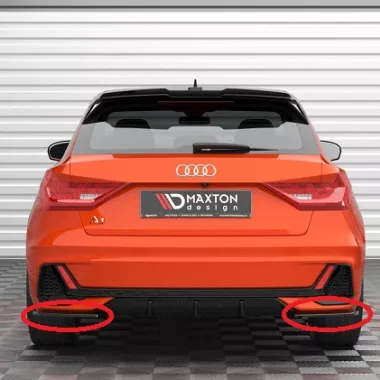 APPENDICI DIFFUSORE POSTERIORE SPORTIVO V.2 PER AUDI A1 GB MK2 CON S-LINE NERE LUCIDE MAXTON DESIGN