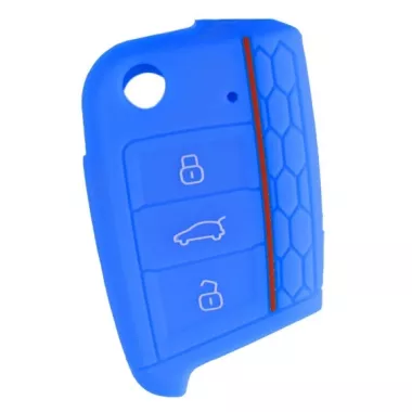 COPRICHIAVE IN SILICONE GTI STYLE PER SKODA OCTAVIA MK3 5E (COLORE BLU)