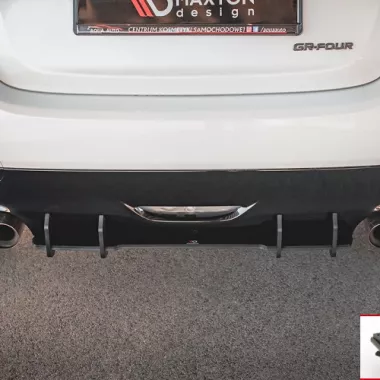 SOTTODIFFUSORE RACING DURABILITY MAXTON DESIGN PER TOYOTA YARIS GR MK4 PRE-RESTYLING (ROSSO E NERO)