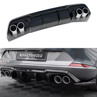 DIFFUSORE NERO LUCIDO V.3 CON TERMINALINI CROMATI MAXTON DESIGN PER CUPRA FORMENTOR