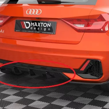 INSERTO DIFFUSORE CENTRALE PER AUDI A1 GB MK2 CON S-LINE NERO LUCIDO MAXTON DESIGN