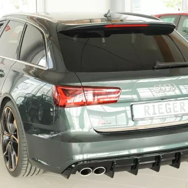 DIFFUSORE SPORTIVO RIEGER TUNING NERO LUCIDO PER AUDI A6 4G C7 FACELIFT AVANT/SEDAN CON S-LINE QUADRUPLA USCITA (SI GANCIO TRAINO)