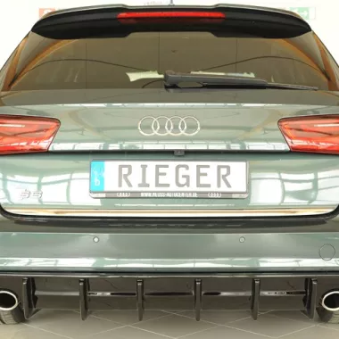 DIFFUSORE SPORTIVO RIEGER TUNING NERO LUCIDO PER AUDI A6 4G C7 FACELIFT AVANT/SEDAN CON S-LINE QUADRUPLA USCITA (NO GANCIO TRAINO)