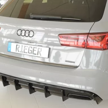 DIFFUSORE SPORTIVO RIEGER TUNING NERO LUCIDO PER AUDI A6 4G C7 FACELIFT AVANT/SEDAN CON S-LINE DOPPIA USCITA (SI GANCIO TRAINO)