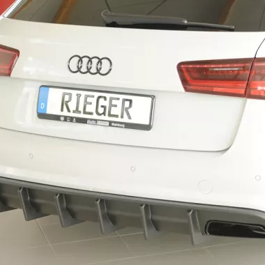 DIFFUSORE SPORTIVO RIEGER TUNING NERO OPACO PER AUDI A6 4G C7 FACELIFT AVANT/SEDAN CON S-LINE DOPPIA USCITA (NO GANCIO TRAINO)