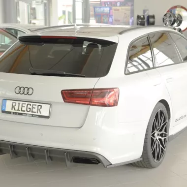 DIFFUSORE SPORTIVO RIEGER TUNING NERO OPACO PER AUDI A6 4G C7 FACELIFT AVANT/SEDAN CON S-LINE DOPPIA USCITA (SI GANCIO TRAINO)