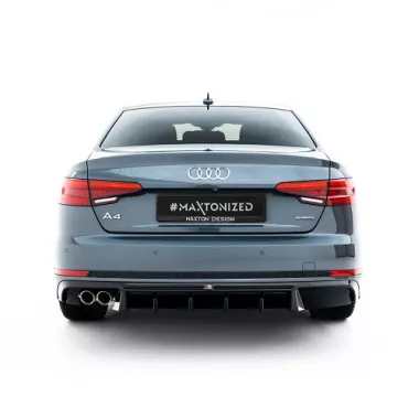 DIFFUSORE V.2 NERO LUCIDO MAXTON DESIGN PER AUDI A4 B9 AVANT S-LINE PRE RESTYLING (DOPPIA USCITA SX)