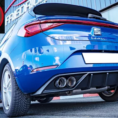 DIFFUSORE SPORTIVO RIEGER TUNING NERO LUCIDO PER SEAT LEON MK4 (KL) PER SCARICO A QUADRUPLA USCITA