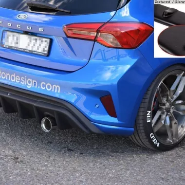 DIFFUSORE NERO OPACO MAXTON DESIGN PER FORD FOCUS ST-LINE MK4 (2 USCITE)