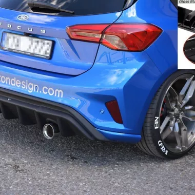 DIFFUSORE NERO LUCIDO MAXTON DESIGN PER FORD FOCUS ST-LINE MK4 (2 USCITE)