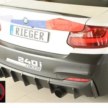 DIFFUSORE SPORTIVO RIEGER TUNING NERO LUCIDO PER BMW SERIE 2 F22/F23 PER SCARICO SDOPPIATO A SX E DX