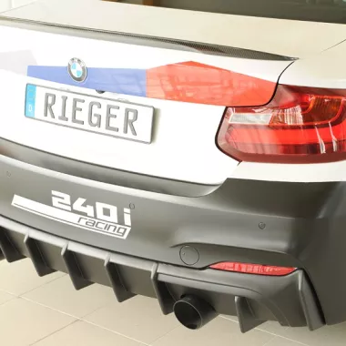 DIFFUSORE SPORTIVO RIEGER TUNING NERO OPACO PER BMW SERIE 2 F22/F23 PER SCARICO SDOPPIATO A SX E DX