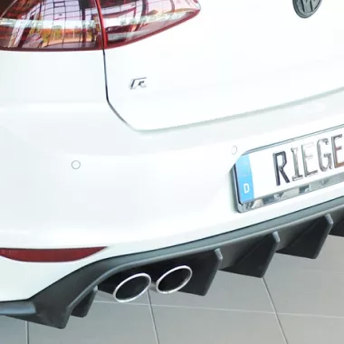 DIFFUSORE SPORTIVO RIEGER TUNING NERO OPACO PER VW GOLF 7 R/RLINE PRE RESTYLING PER SCARICO A QUADRUPLA USCITA