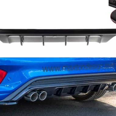 DIFFUSORE NERO OPACO MAXTON DESIGN PER FORD FOCUS ST-LINE MK4 (4 USCITE)