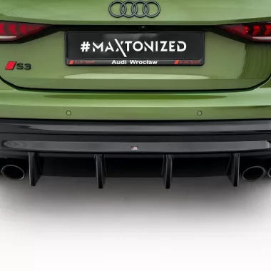 DIFFUSORE NERO LUCIDO MAXTON DESIGN PER AUDI S3 8Y FACELIFT SPORTBACK
