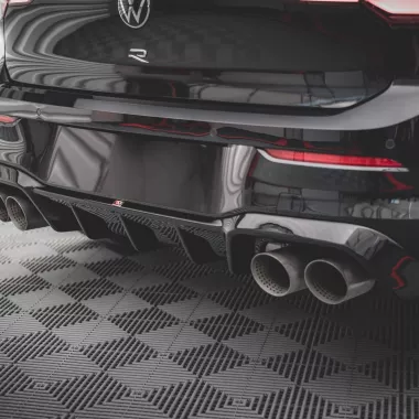 DIFFUSORE NERO LUCIDO MAXTON DESIGN V.1 PER VW GOLF 8 R