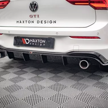 DIFFUSORE V.4 NERO LUCIDO MAXTON DESIGN PER VW GOLF MK8 GTI
