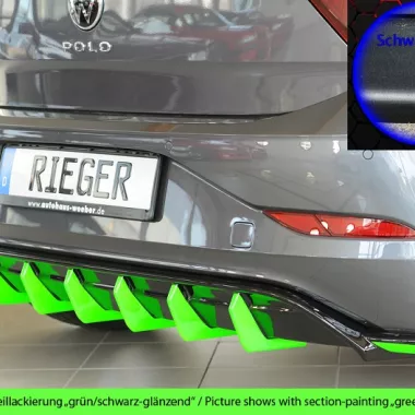 DIFFUSORE SPORTIVO RIEGER TUNING NERO OPACO PER VW POLO AW GTI PRE RESTYLING