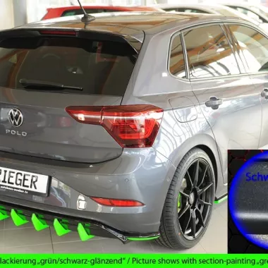 DIFFUSORE SPORTIVO RIEGER TUNING NERO OPACO PER VW POLO AW GTI RESTYLING