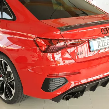DIFFUSORE SPORTIVO RIEGER TUNING NERO OPACO PER AUDI S3 8Y SEDAN